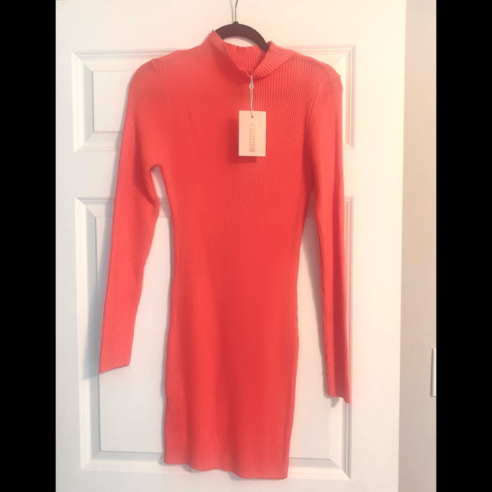 Missguided size 6 Tangerine/Coral colored dress
